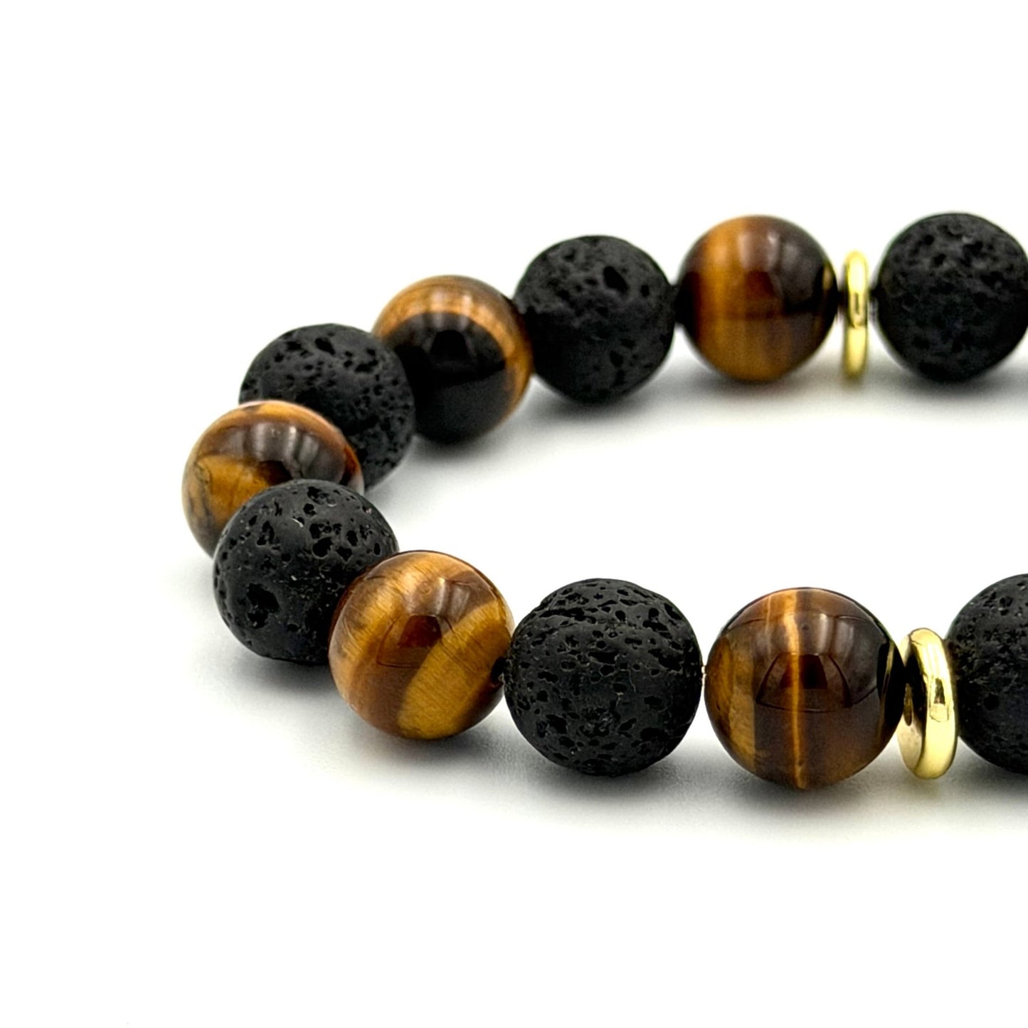 Brown Tiger Eye Lava Bracelet - S1