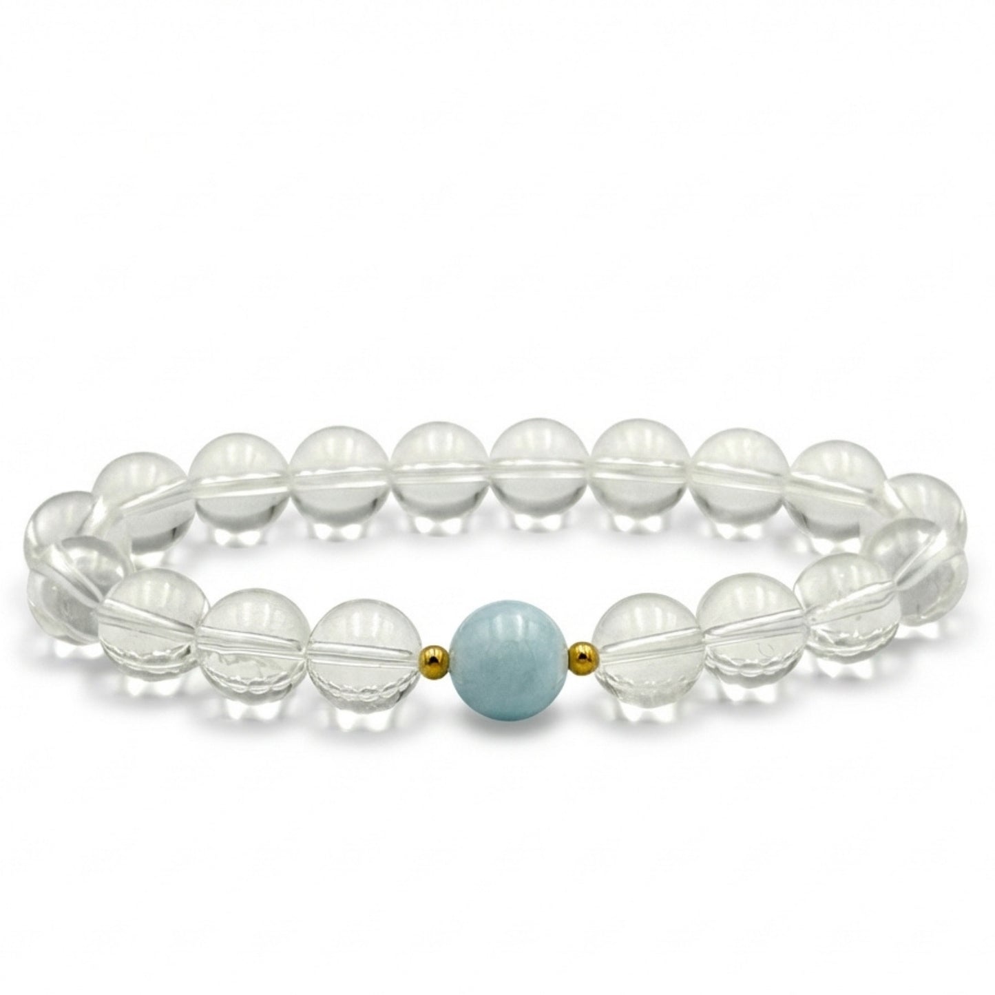 Clear Quartz Aquamarine Bracelet - S1