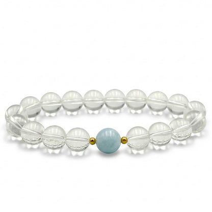 Clear Quartz Aquamarine Bracelet - S1