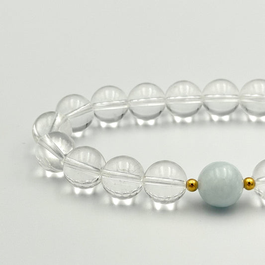 Clear Quartz Aquamarine Bracelet - S1