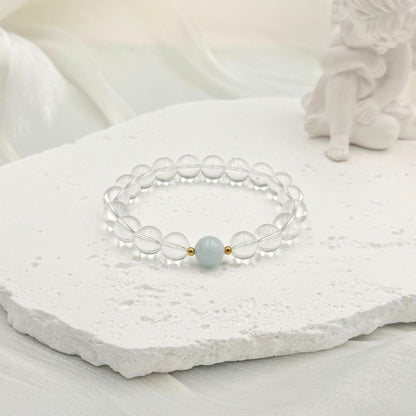 Clear Quartz Aquamarine Bracelet - S1