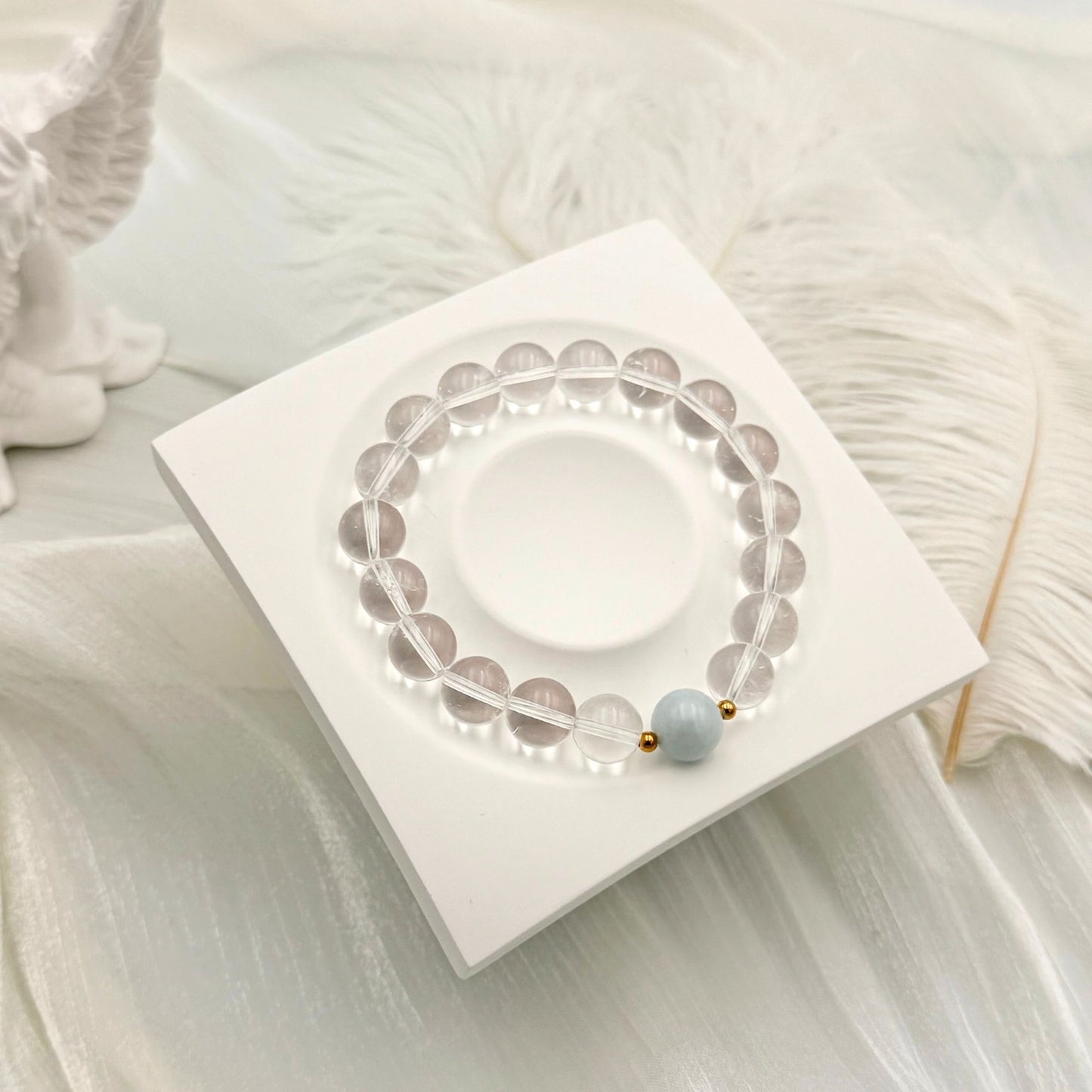 Clear Quartz Aquamarine Bracelet - S1