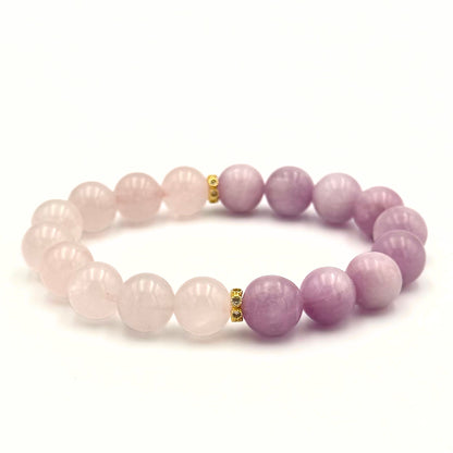 Kunzite Rose Quartz Bracelet - S1