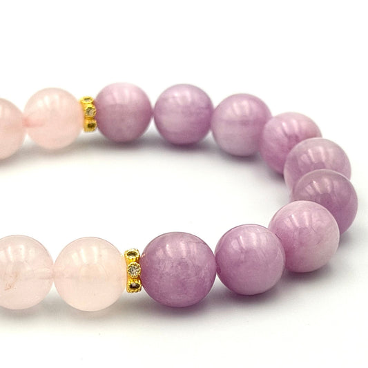 Kunzite Rose Quartz Bracelet - S1