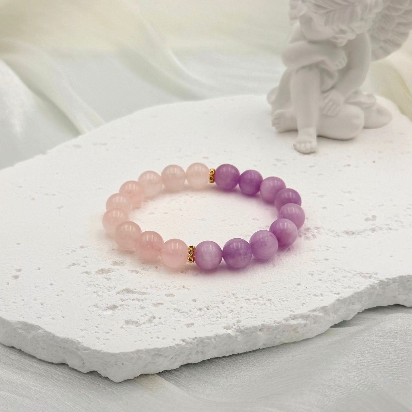 Kunzite Rose Quartz Bracelet - S1