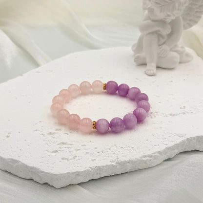 Kunzite Rose Quartz Bracelet - S1
