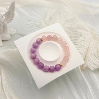 Kunzite Rose Quartz Bracelet - S1