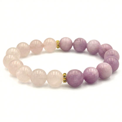 Kunzite Rose Quartz Bracelet - S1