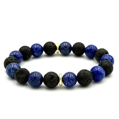 Lapis Lazuli Lava Bracelet - S1