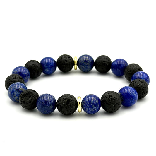 Lapis Lazuli Lava Bracelet - S1