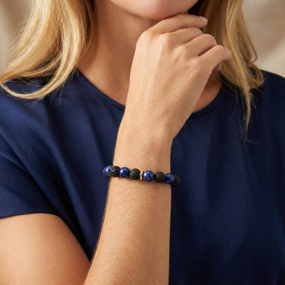Lapis Lazuli Lava Bracelet - S1