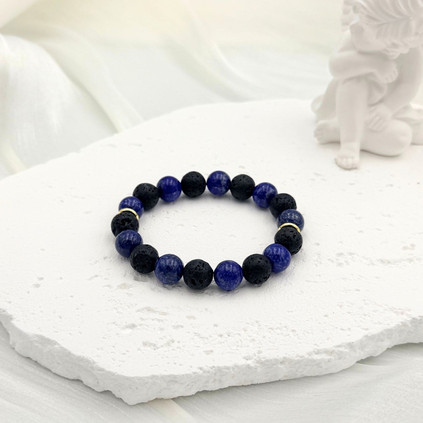 Lapis Lazuli Lava Bracelet - S1