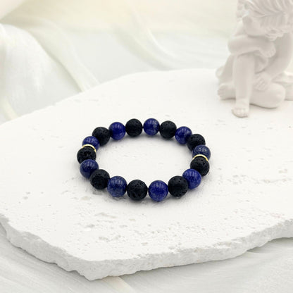 Lapis Lazuli Lava Bracelet - S1