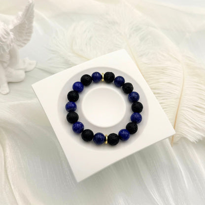 Lapis Lazuli Lava Bracelet - S1