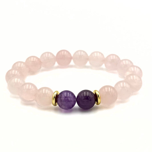 Rose Quartz Amethyst Bracelet - S1