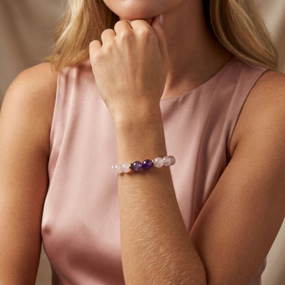 Rose Quartz Amethyst Bracelet - S1
