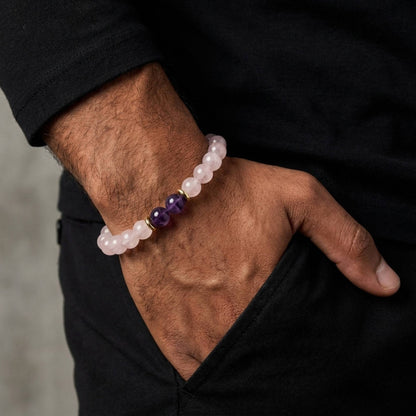 Rose Quartz Amethyst Bracelet - S1