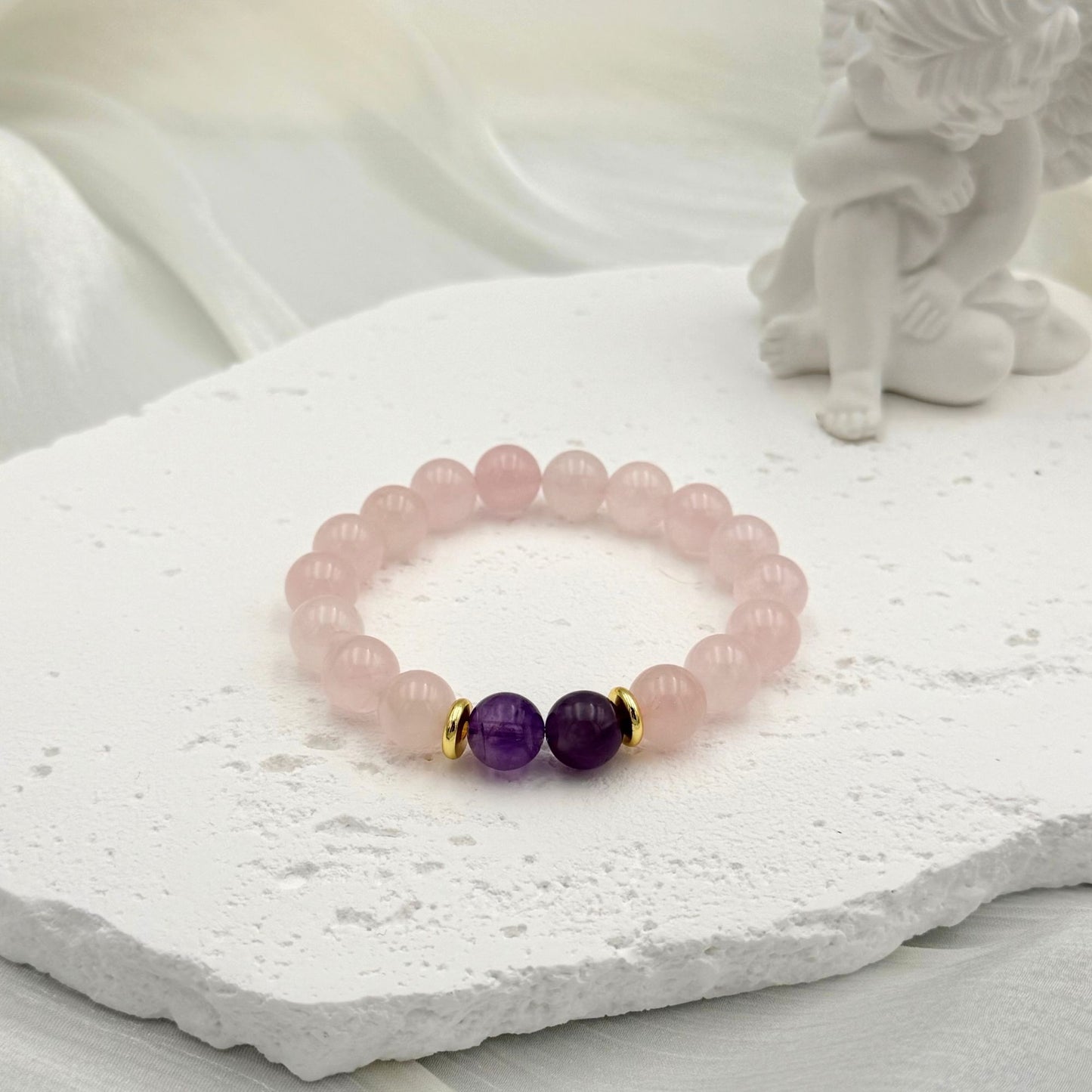 Rose Quartz Amethyst Bracelet - S1