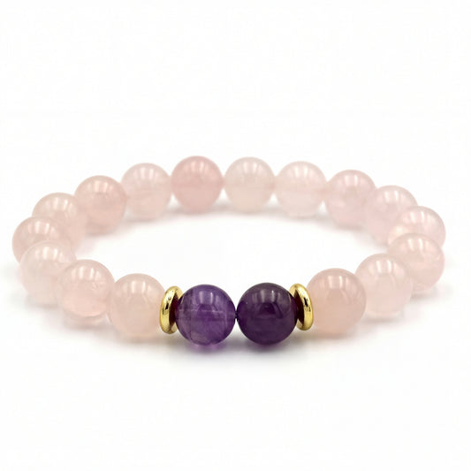 Rose Quartz Amethyst Bracelet - S1